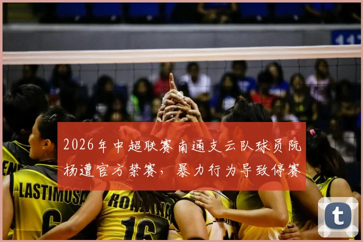 2026年中超联赛南通支云队球员阮杨遭官方禁赛，暴力行为导致停赛3场并罚款1.5万元人民币